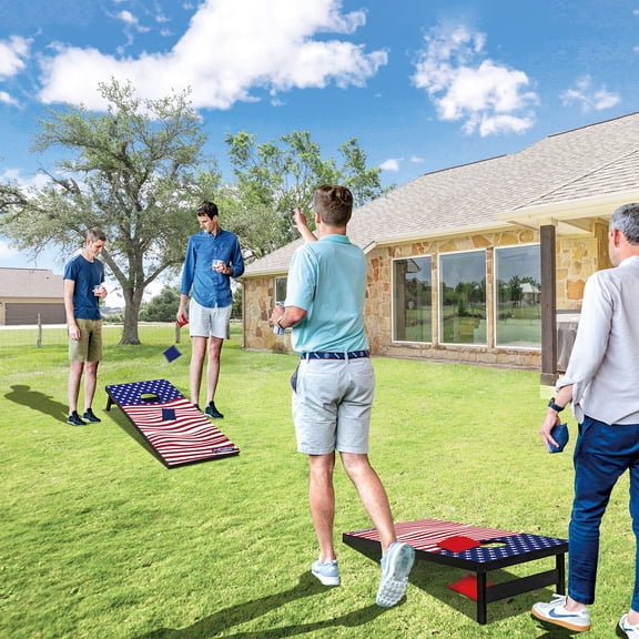42FT Cornhole Board Set,Wooden Corn Hole Games for Adults Bean Bag Toss Game Set, with Corn Hole Bags Set 8,2 Cornhole Boards