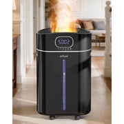 4.2Gal/16L Cool and Warm Mist Humidifier Large Room, Auto Restart Humidifiers for Home 1500 sqft, Air Humidifiers for Bedroom with Diffuser & Flame Light, Whole House Humidifiers for Baby Plant, Blac