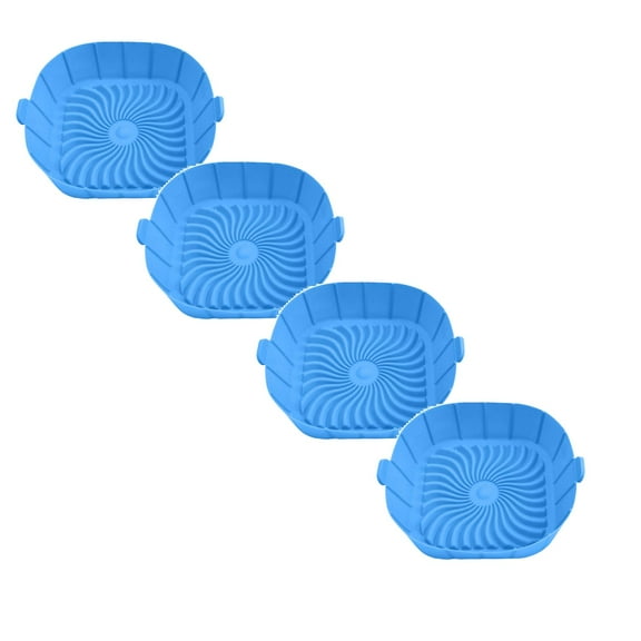 4/2PCS Air Fryer Silicone Liners For 2 To 3 QT Small Air Fryers 2 Pack Square Non-Stick Reusable Air Fryer Liners Silicone Pot Basket Bowl Tray Baking Tray Air Fryer Accessories