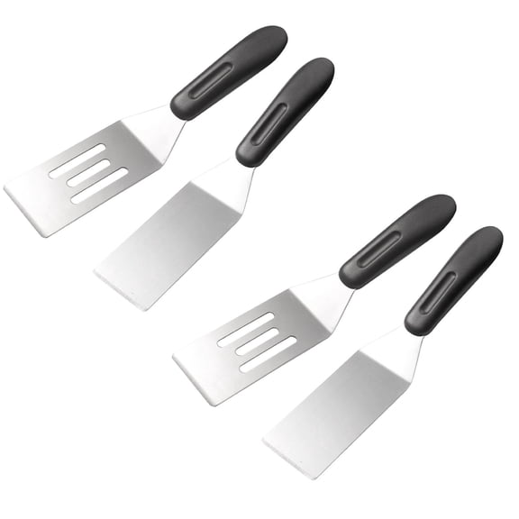 4/2PCS Stainless Steel Spatula Set,Mini Serving Spatula for Cooking with HeatResistant Handle,Metal Spatulas for kitchen use for Pancakes,Lasagna,Brownies,Cake and Cookie