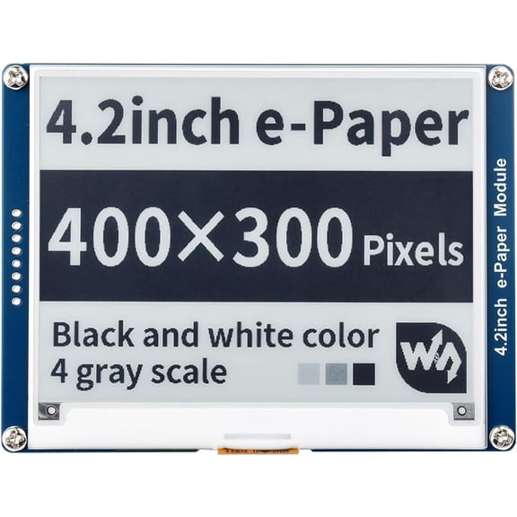 4.2inch E-Ink Display Module Compatible with 5/4B/3B/Zero/Zero W/Zero 2W/Pico/Pico W/Pico WH, 400x300 Resolution SPI Interface