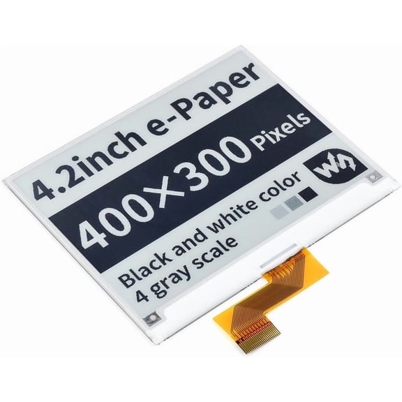 4.2inch E-Ink Raw Display Compatible with 4B/3B+/3B/2B/B+/A+/Zero/Zero W/WH/Zero 2W Series Boards 400x300 Resolution with SPI Interface Without PCB