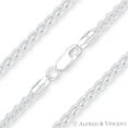 thumbnail image 1 of 4.2mm Classic Wheat Link Italian Spiga Chain Bracelet in .925 Sterling Silver, 1 of 2