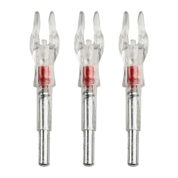 4.2mm LED Lighted Arrow Nocks for Compound and Recurve Bow Hunting, Luminous Tail Tools, 3 Pack Multi Color(4.2 red)