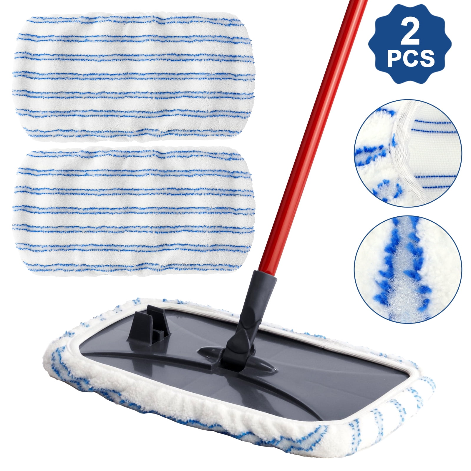 4/2pcs Replacement Microfiber Mop Pads, TSV Microfiber Mop Refill Pads