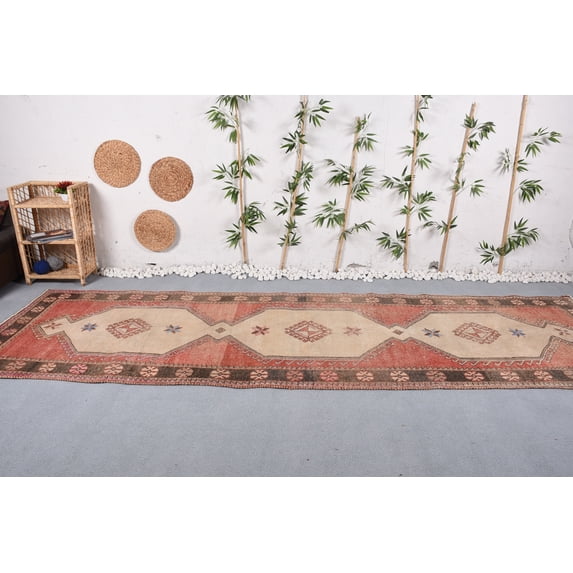 4.2x13.8 ft Runner Rug, Turkish Rugs, Moroccan Rug, Vintage Rug, Floor Rug