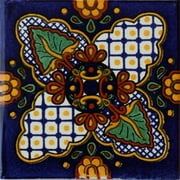 4.2x4.2 Alaraz Talavera Mexican Tile, Set of 9 pcs