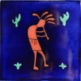 thumbnail image 1 of 4.2x4.2 Blue Kokopelli Talavera Mexican Tile, Set of 9 pcs, 1 of 3