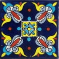 thumbnail image 1 of 4.2x4.2 Blue Oasis Talavera Mexican Tile, Set of 9 pcs, 1 of 1