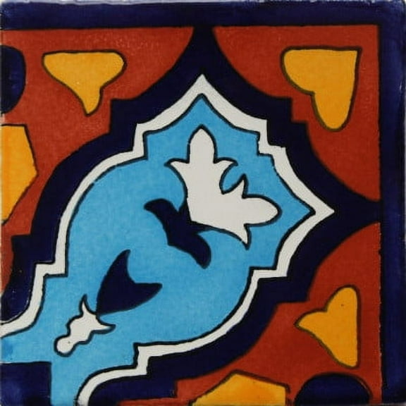 4.2x4.2 Corner Searise Santa Barbara Mexican Tile, Set of 9 pcs