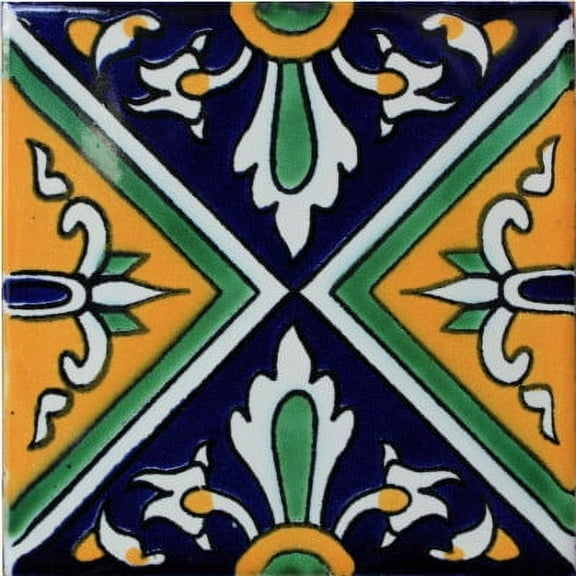 4.2x4.2 Cosmos Santa Barbara Mexican Tile, Set of 9 pcs