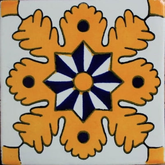 4.2x4.2 Forsythia Santa Barbara Mexican Tile, Set of 9 pcs