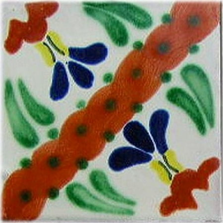 4.2x4.2 Jazmin Talavera Mexican Tile, Set of 9 pcs