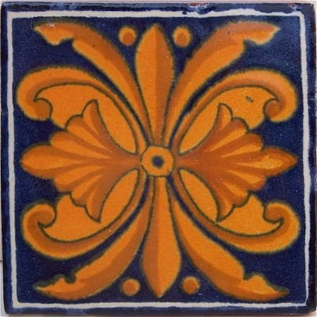 4.2x4.2 Monarca Talavera Mexican Tile, Set of 9 pcs