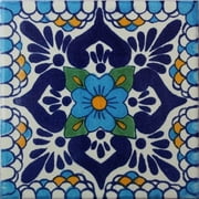 4.2x4.2 Montijo Talavera Mexican Tile, Set of 9 pcs
