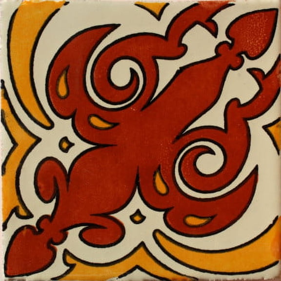 4.2x4.2 Paracho Talavera Mexican Tile, Set of 9 pcs