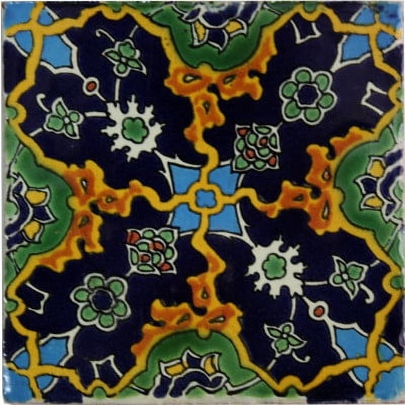 4.2x4.2 Syria-Turkish Talavera Mexican Tile, Set of 9 pcs