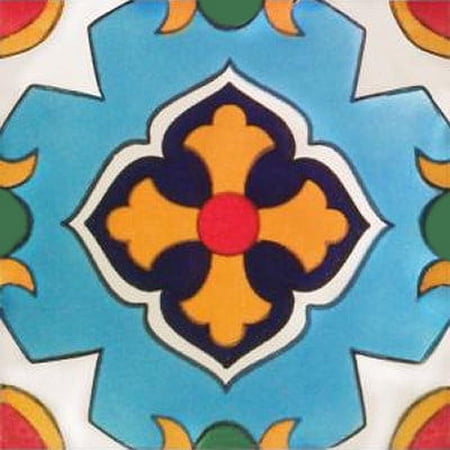 4.2x4.2 Tabasco Talavera Mexican Tile, Set of 9 pcs