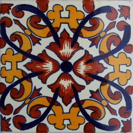 4.2x4.2 Zorita Talavera Mexican Tile, Set of 9 pcs