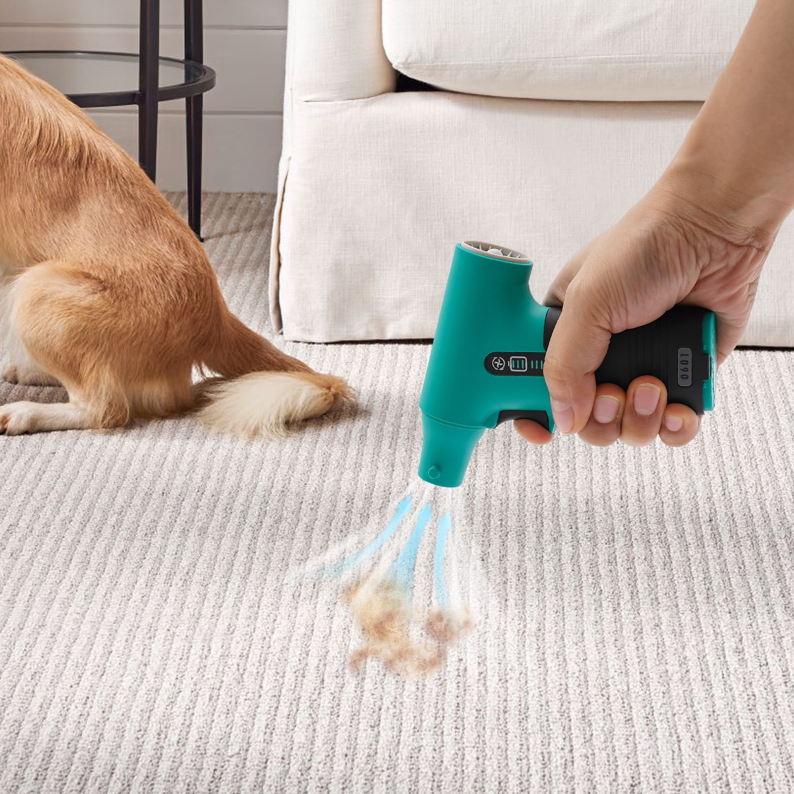 4.3*1.4*4.9in Green Electric Compressed Air Duster Tiny Electric Cleaner Rechargeable Air Blower