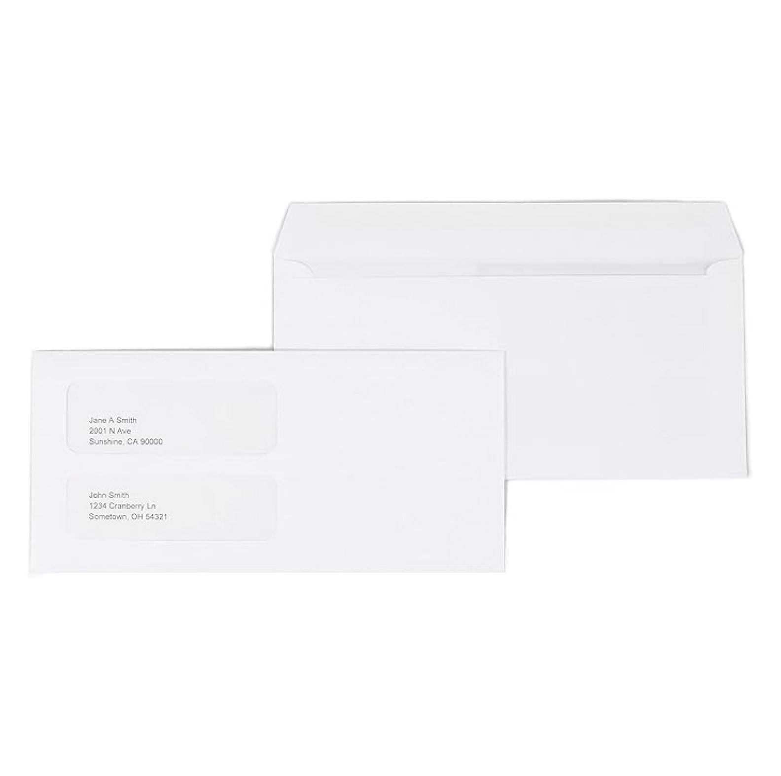 4 3/16 x 9 White Gummed Business Envelopes, Standard Office Mailing Envelopes, 2000/Carton