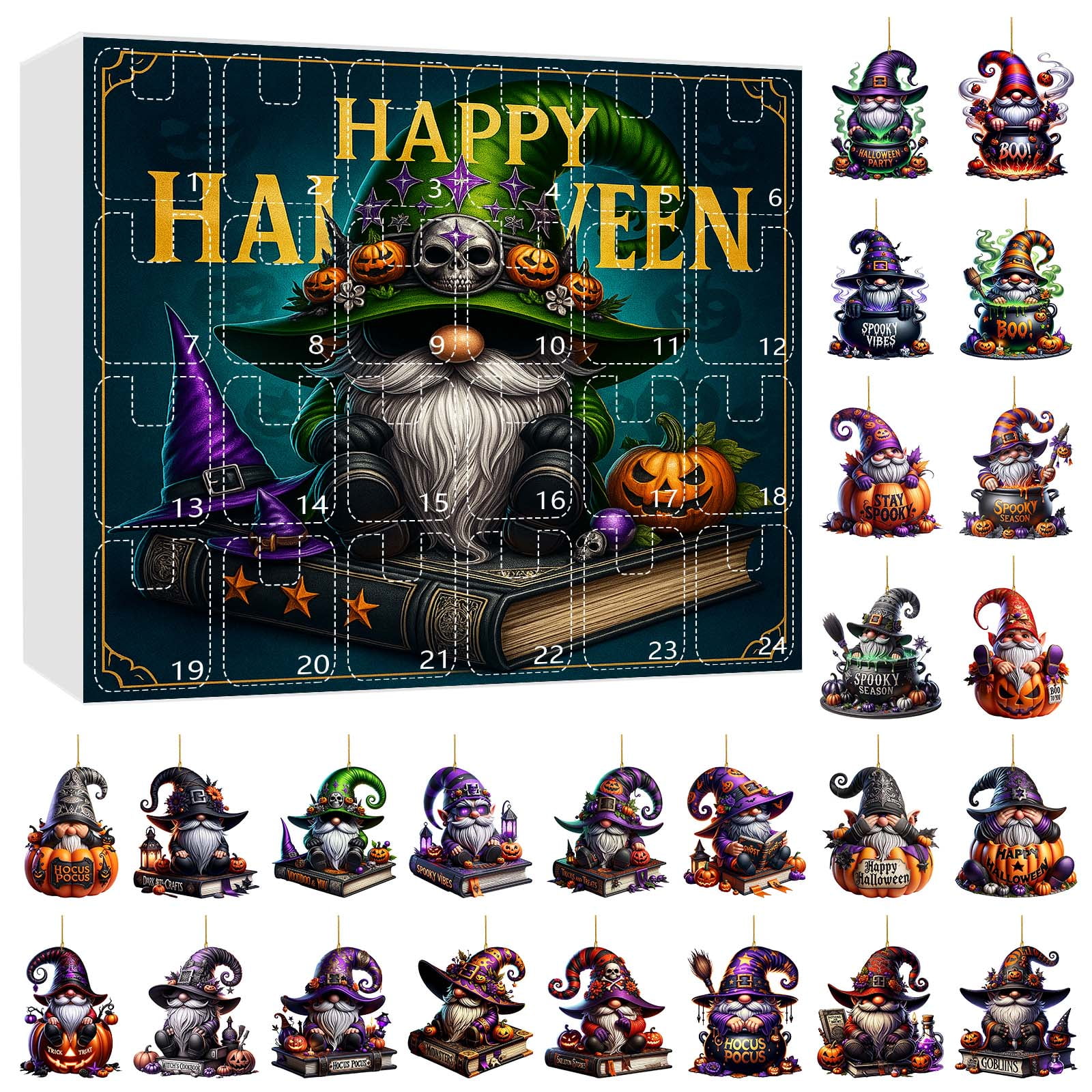 4/3/2/1 Set Hallo-ween Advent Calendar 2025, 24 Days Countdown Calendar ...