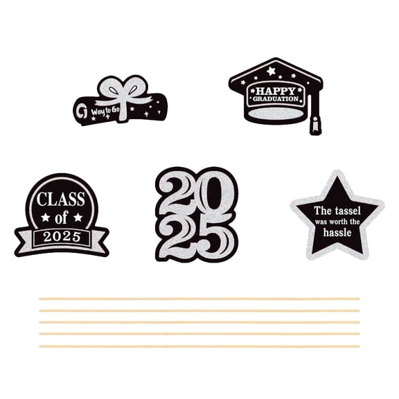4/3/2/1 sets 2025 Graduation Decorations Glittering Graduation Centerpiece for Tables Sticks Class of 2025 Grad Photo Centerpiece Party Decoration Supplies for College High School