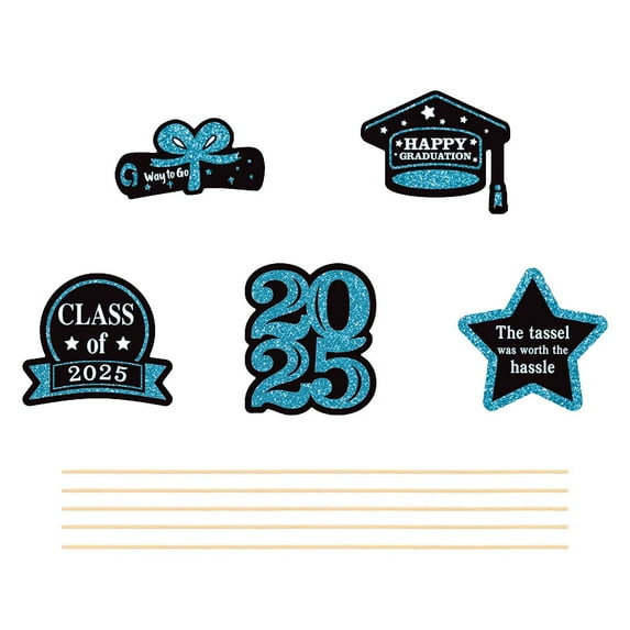 4/3/2/1 sets 2025 Graduation Decorations Glittering Graduation Centerpiece for Tables Sticks Class of 2025 Grad Photo Centerpiece Party Decoration Supplies for College High School