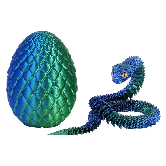 4/3/2/1pcs 3D Printed Easter Snake Eggs With 3D Printed Snake Inside Rotary Gear Eggs With 3D Printed Snake Animals Inside Home Office Decor Executive Desk Snake Toys Easter Gifts