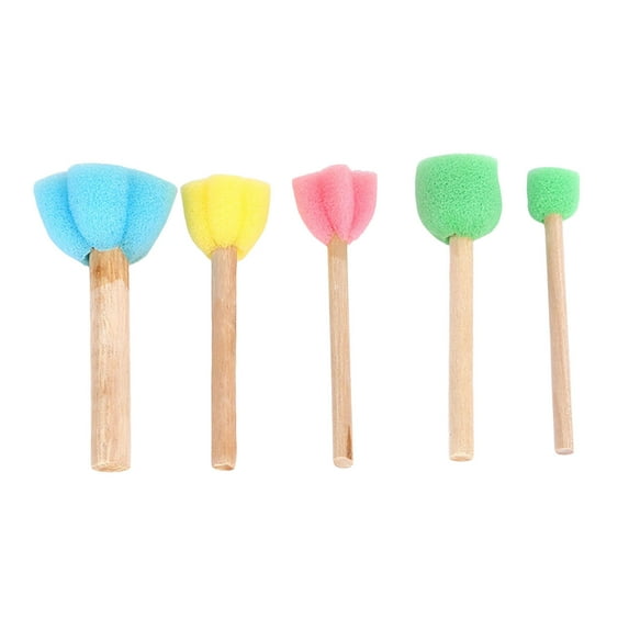 4/3/2/1pcs Kids Paint Brushes Sponge Paint Roller Brush Washable Painting Brushes Set Toddlers Kids Early Learning Toys Foam Roller Sponge Arts Crafts Drawing Tools Gift