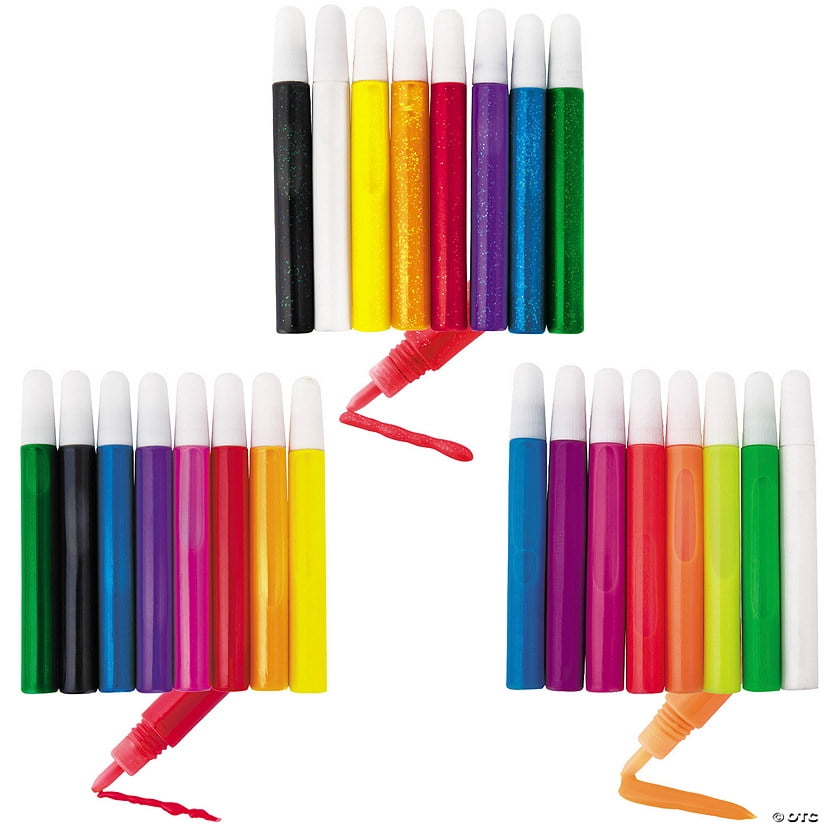 4 3/4" 15 ml. Plastic Multicolor Suncatcher Pen Assortment – 72 Pieces