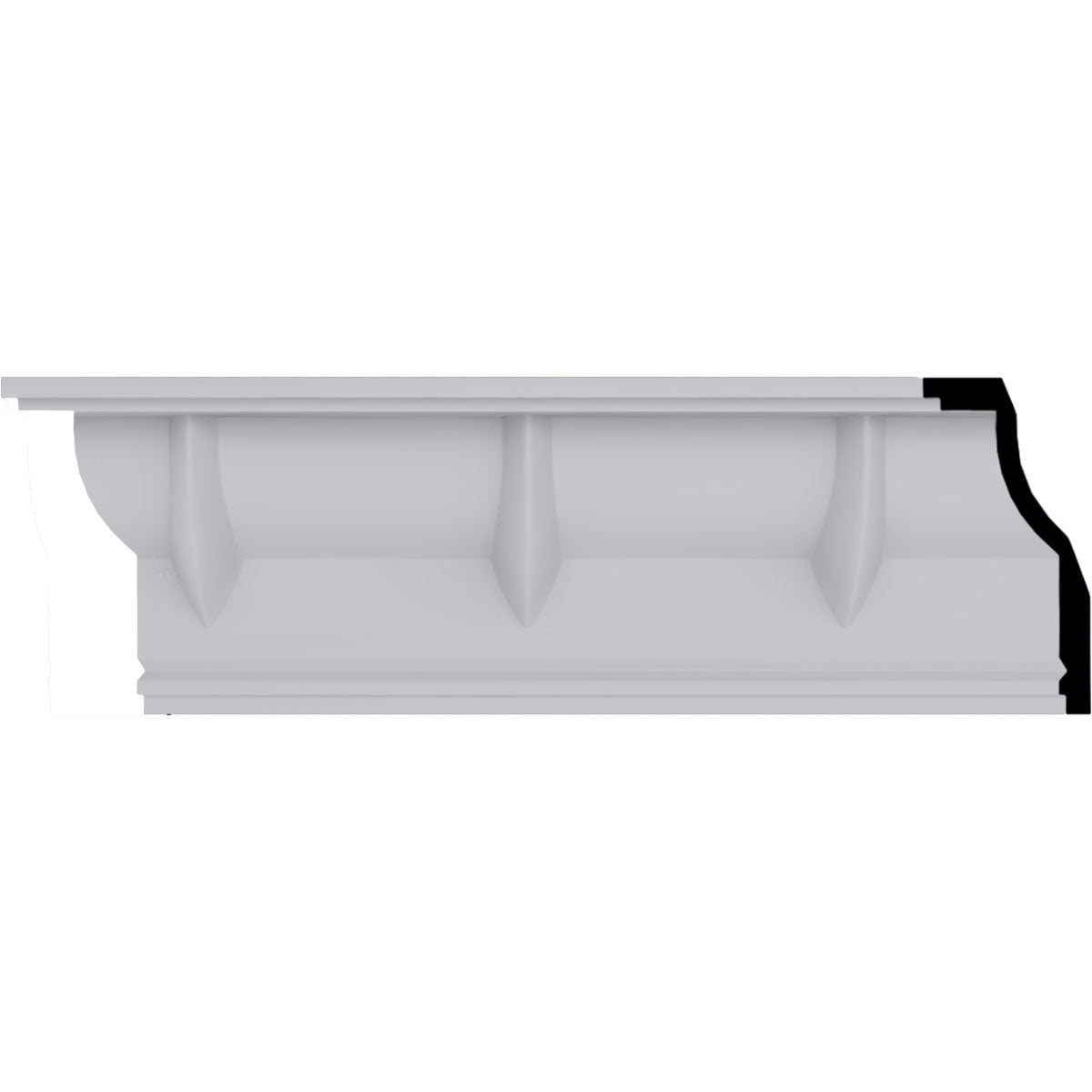 White Polyurethane Decorative Crown Moulding 94.5"