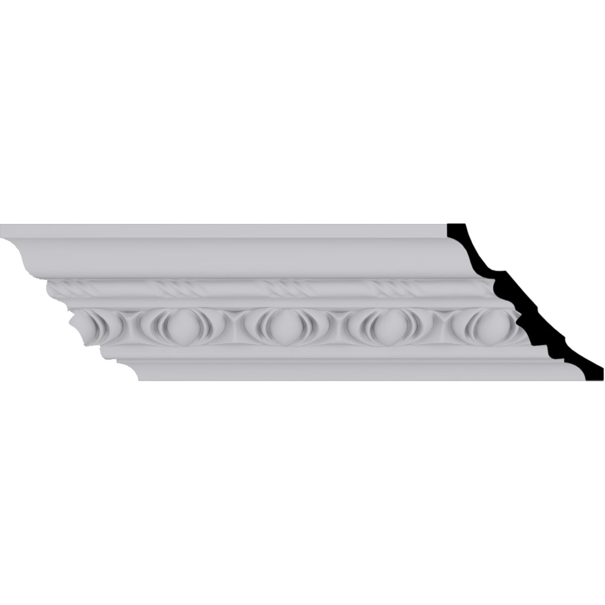 4 3/4"H x 4 3/4"P x 6 3/4"F x 94 3/8"L, (3 1/8" Repeat), Jackson Egg and Dart Crown Moulding - image 1 of 10