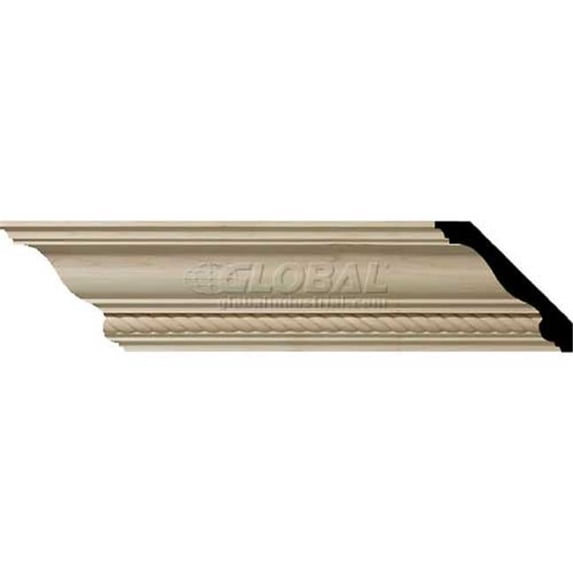 4 3/4"H x 4 7/8"P x 6 3/4"F x 94 1/2"L Andrea Rope Carved Wood Crown Moulding, Cherry
