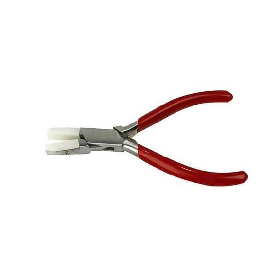 4-3/4" Non-Marring Flat Nylon Jaw Pliers Jewelry Making Tool - PLR-0058