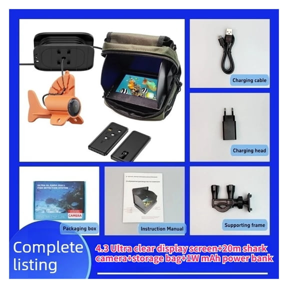 4.3/5 Inch Underwater HD Fish Finder Camera with 10000mAh Power Bank