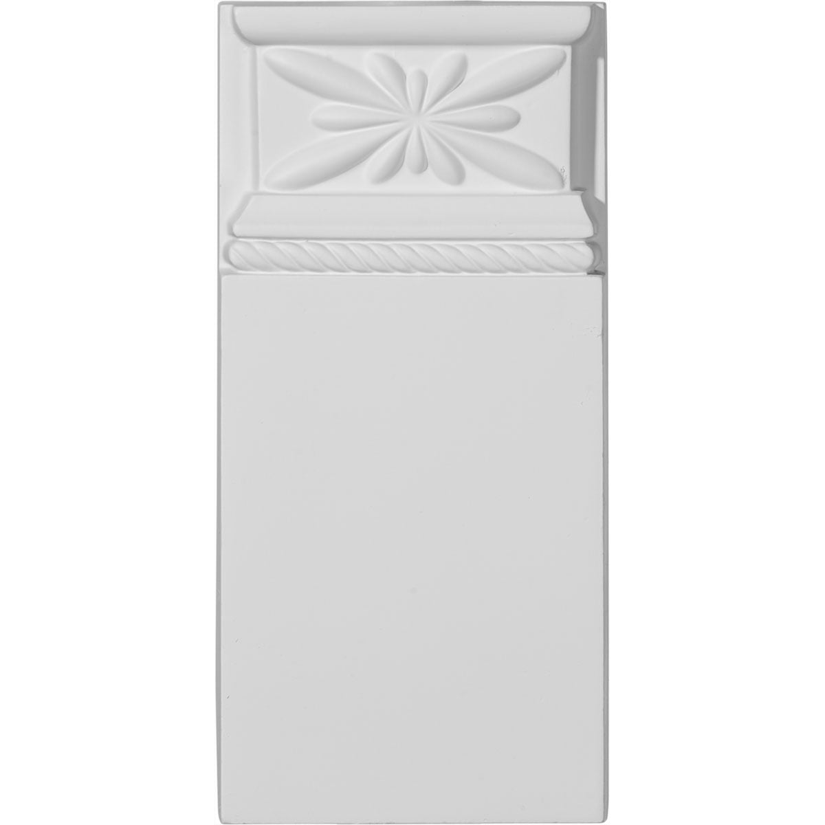 Primed White Polyurethane Bradford Plinth Block 4.37"W x 9.12"H