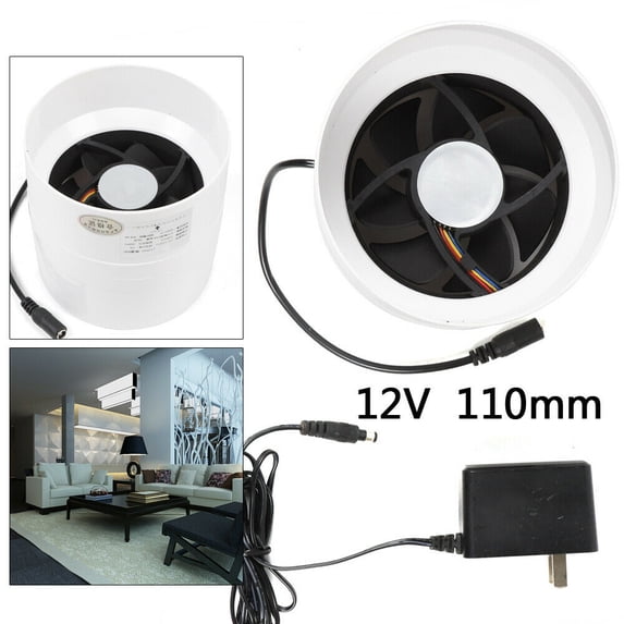 4.3" Booster Blower Exhaust Ducting Vent Fan Inline Duct Fan Air Cooling 12V