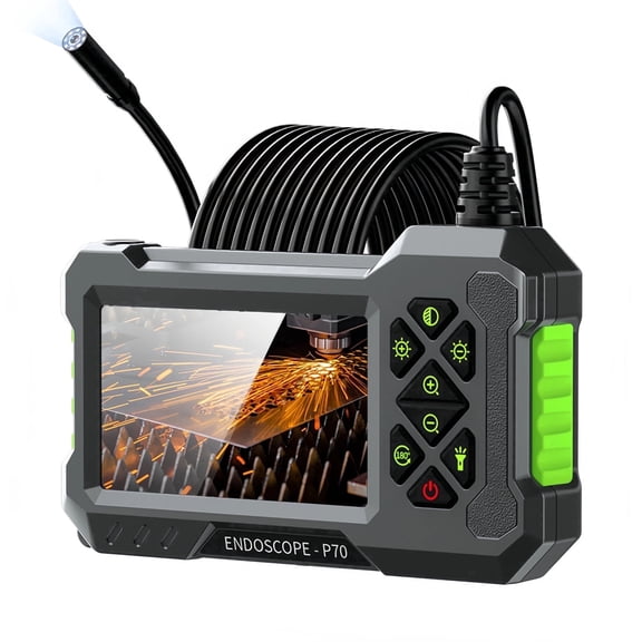 4.3" Borescope Camera with Light, 1080P HD Endoscope Snake Inspection Camera, 16.5ft Semi-Rigid Cable, IP67 Waterproof, 2600mAh Rechargeable Battery