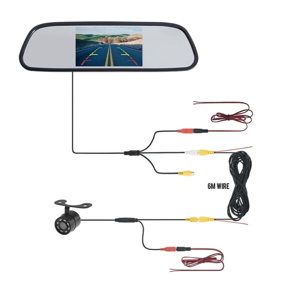 4.3" Car Mirror Monitor Vehicle Rear View Reverse Backup Car Led Camera Video Parking System ,Effortless Control