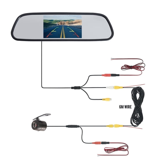 4.3" Car Mirror Monitor Vehicle Rear View Reverse Backup Car Led Camera Video Parking System ,Effortless Control