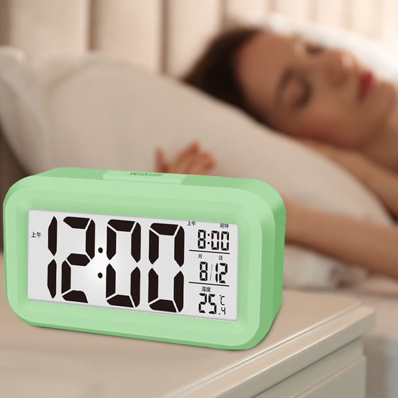 4.3" Display Digital Alarm Clock Battery Backup, Snooze Calendar Brightness Loud Alarm Clock Heavy Sleepers, Kids, Adults, Portable Clock Birthday Present for Boys Girls