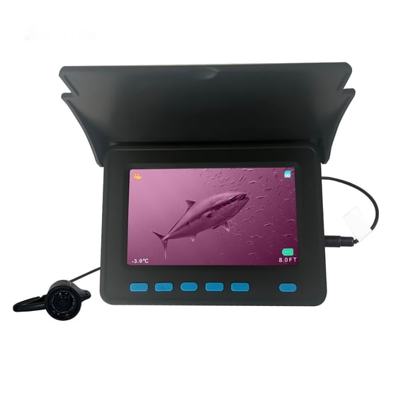4.3"HD Screen Fishing Camera with Depth/Temperature Display, Infrared Night Vision,20m Cable ,High Accuracy Identification