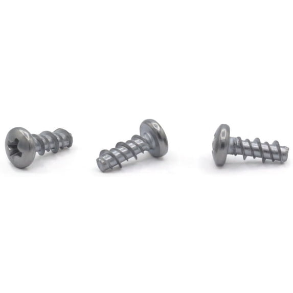 #4 (#3 Head) x 1" High Low Style Thread Forming Screws / Phillips / Pan Head / Steel / Zinc - 10000 Piece Carton