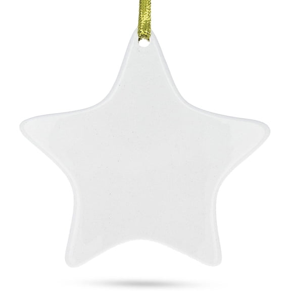 4.3-Inch Ceramic White Star Christmas Ornament