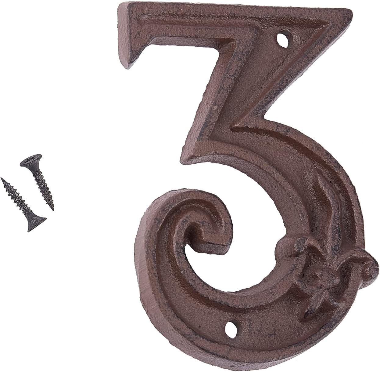 Cast For Numbers 4.3 Inch House Numbers Cast Iron Address Numbers Rustic Metal Home ...