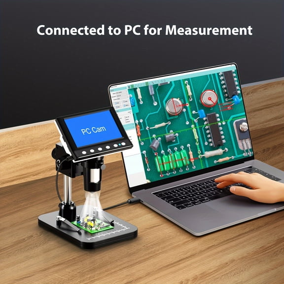 4.3-Inch IPS LCD Digital Microscope with 1000X Magnification, Suitable for Adults And Coin Collectors, Featuring 8 Adjustable Leds And Compatible with Windows.