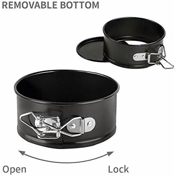 4.3 Inch Mini Springform Pan Set of 2 Pieces Cheesecake Pans with Removable Bottom Deep Dish Pans Round Cake Molds IP Accessories for Mini Cheesecake, Pizza and Quiche