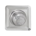 thumbnail image 1 of 4.3-Inch Square Stainless Steel Drain Strainer, Fine Mesh Hair Catcher and Sink Filter, Non- Flat Rim, Rustproof Floor Drain Cover for Kitchen, Bathroom, and Laundry Room, Easy Rinse Clean, 1 of 6
