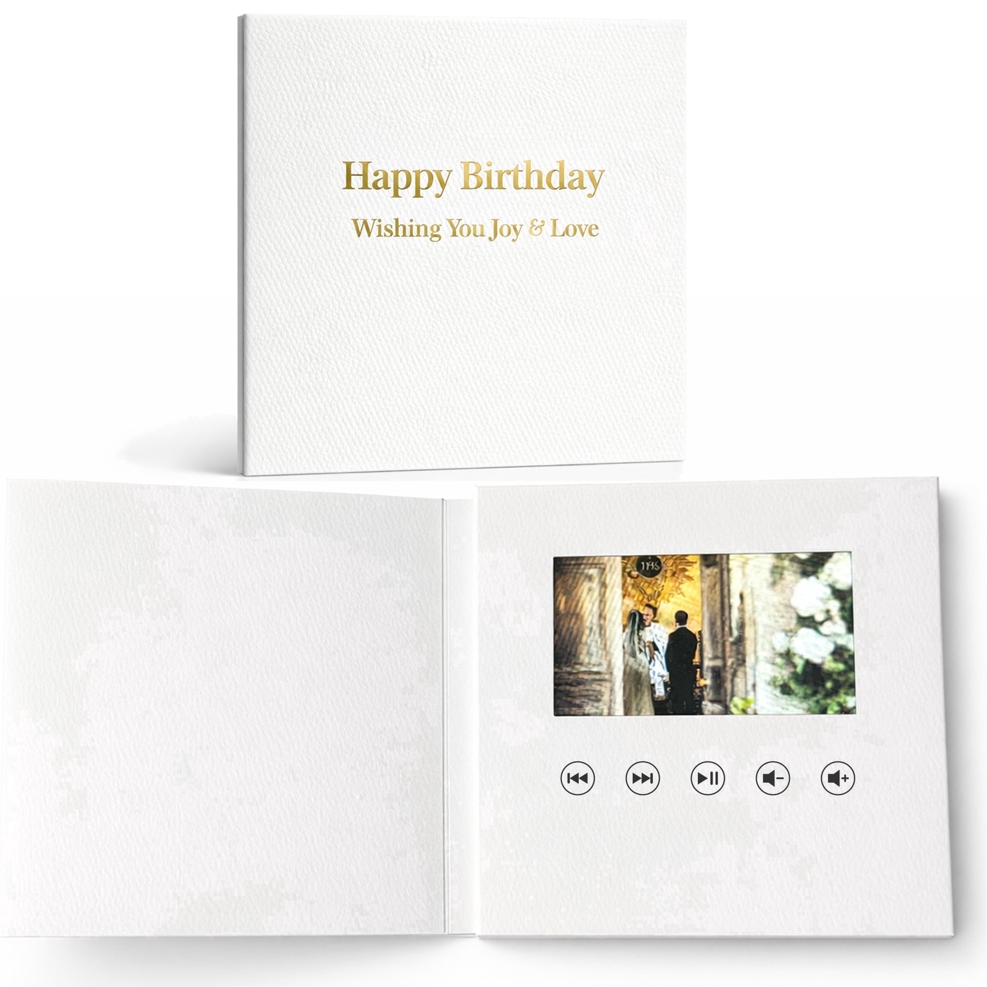 Sourcingbay 4.3 inch LCD Video Greeting Card, USB Transfer, DIY 3D Transfer Stickers Included for Wedding Birthday Anniversary